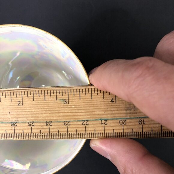 VTG November Chrysanthemum Footed Teacup Saucer Pink Floral Iridescent Cottage - Picture 13 of 14